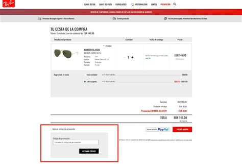 descuento página ray-ban